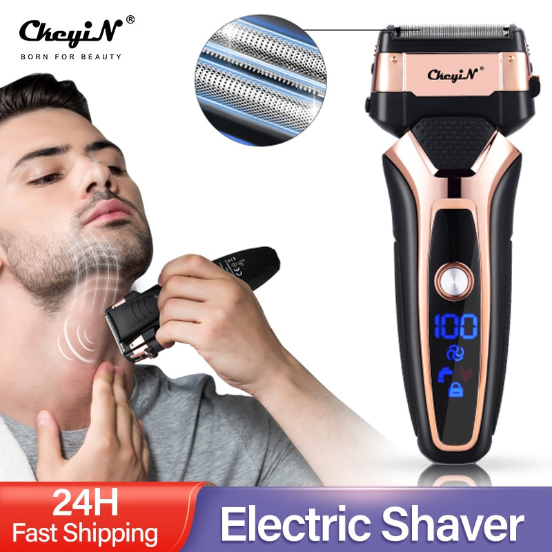 CkeyiN RSCX-9008 Electric Shaver Rechargeable 3D Floating Blade Beard Trimmer Men Washable Razor Professional Shaving Machine  5