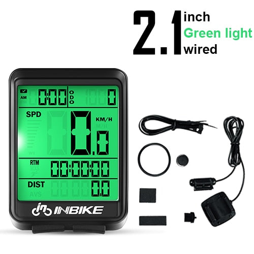 INBIKE Regenfester MTB-Fahrradcomputer Fahrrad-Tachometer Kabelloser Kilometerzähler Fahrraduhr LED-Bildschirm Messbare Uhr IC321