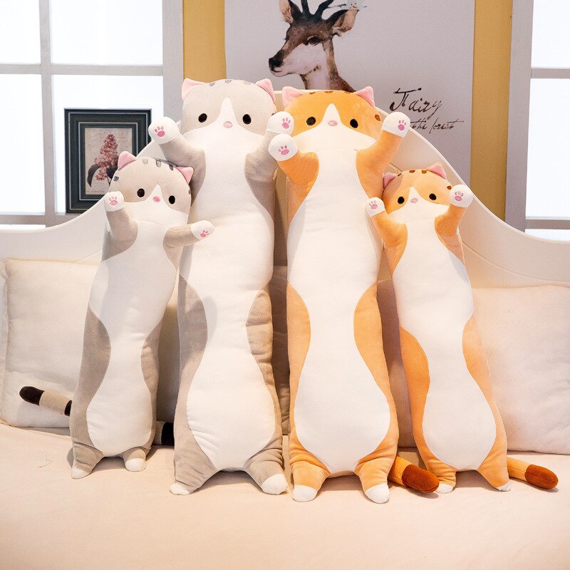 Plush Toys Animal Cat Cute Creative Long Soft Toy Office Lunch Break Nap Sleeping Pillow Cushion Stuffed Gift Doll for Kids