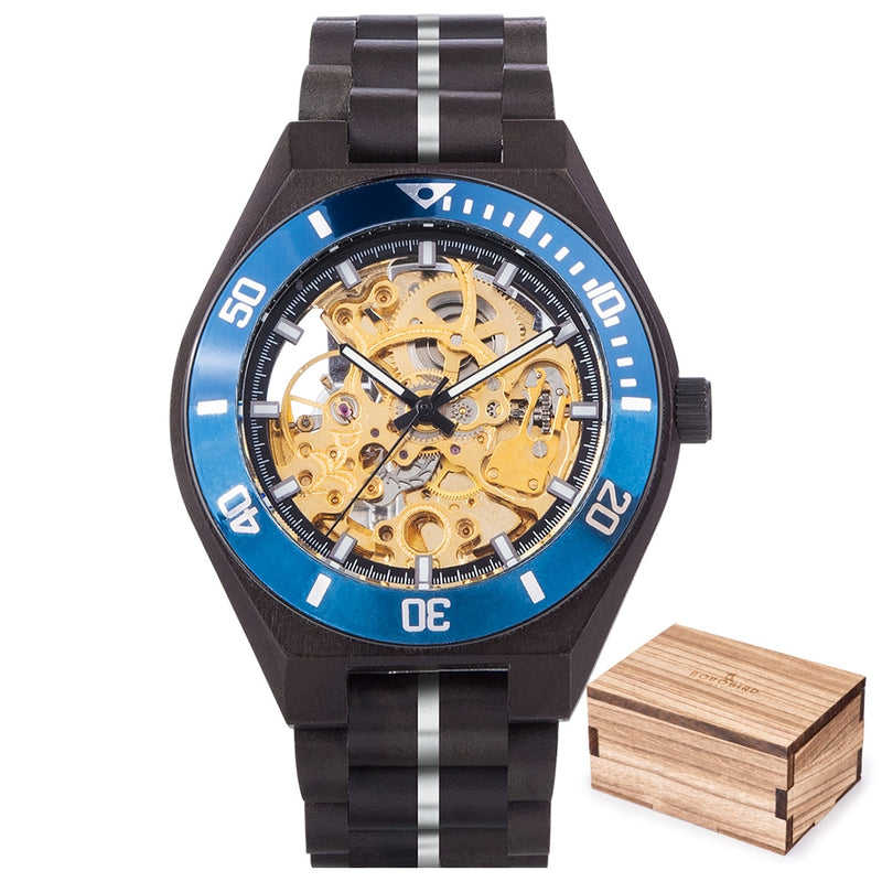 Reloj Mecánico de madera BOBO BIRD para hombre, relojes grandes para hombre, relojes de lujo de la mejor marca, relojes erkek kol saati, triangulación de envíos