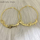 Personalized Name Stainless Steel Letter Earrings For Women 3 Color Custom Name Cricle Earrings Weddings Party Jewelry