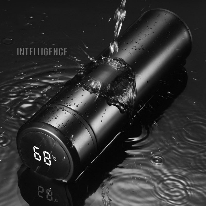 Termo LED inteligente creativo de 480ml con pantalla de temperatura, frascos de vacío, botella de agua de acero inoxidable, taza termo con logotipo personalizado