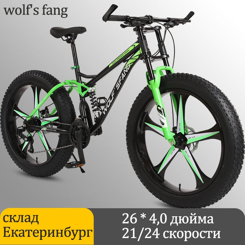 Wolfs Reißzahn Fahrrad 26 Zoll 24 Geschwindigkeit Fat Mountain Bike Rennrad mtb Mann fettes Fahrrad bmx Spring Fork Fahrrad Freies Verschiffen