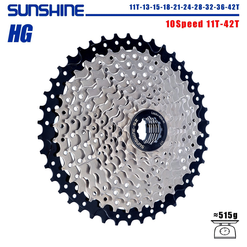 SUNSHINE Bicycle Cassette 8/9/10/11/12Speed Freewheel 32/36T/40T/42T/46T/50T/52T Sprocket HG Structure Flywheel For SHIMANO/SRAM