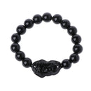 Riqueza y buena suerte chino Fengshui Pixiu pulsera Unisex pulsera hombres mujeres pulseras obsidiana cuentas pulsera joyería regalo