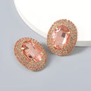 Pauli Manfi New Fashion Women Rhinestone Multicolor Earrings Elegant Ladies Personality Super Large Stud Earrings