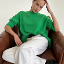 Hirsionsan Winter Oversized Sweater Women 2022 Elegant Knitted Basic Pullovers O Neck Loose Soft Female Cashmere Jumper