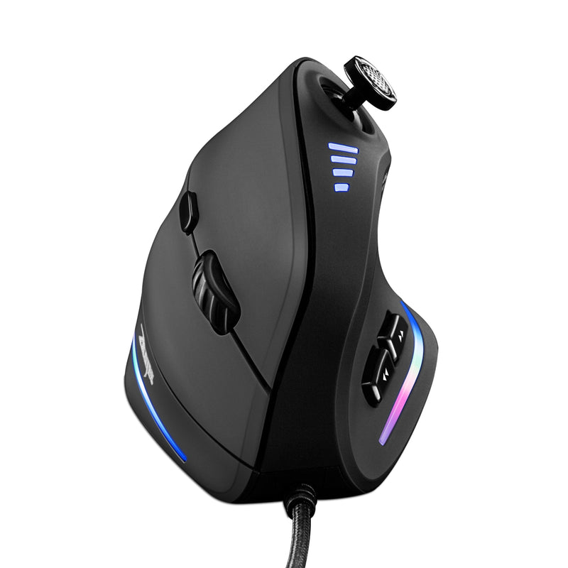ZELOTES Vertical Gaming Mouse Wired RGB Ergonomische USB-Optik-Maus Programmierbare Lasermäuse 10000 DPI Für Gamer-Joysticks C18