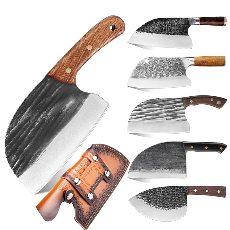 XITUO Superior Professional Handmade Forged Carbon Steel Chef Kitchen Slicing Chopping Kitchen Knife Traditional Cooking Tools