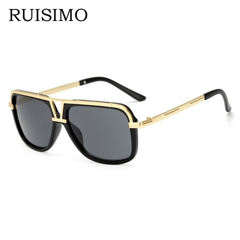 Brand Oversized Men 2017 Sunglasses Women Flat Top Sun Glasses Square Male retro de sol female sunglasses for men women