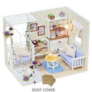 Diy Dollhouse Wooden Miniatures Doll House Furniture LED Lights House Building Kit Toys for Children Birthday Gifts