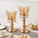 Golden Candle Holder Metal Candlestick Festival Wedding Dining Table Decoration Candle Accessory Desktop Candlesticks Home Decor