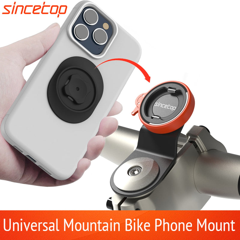 Bike Phone Holder,Bicycle Stem CellPhone Mount,Universal Aluminum MTB Road Bike Cycling Phone Clamp,Quick Attach/Detach