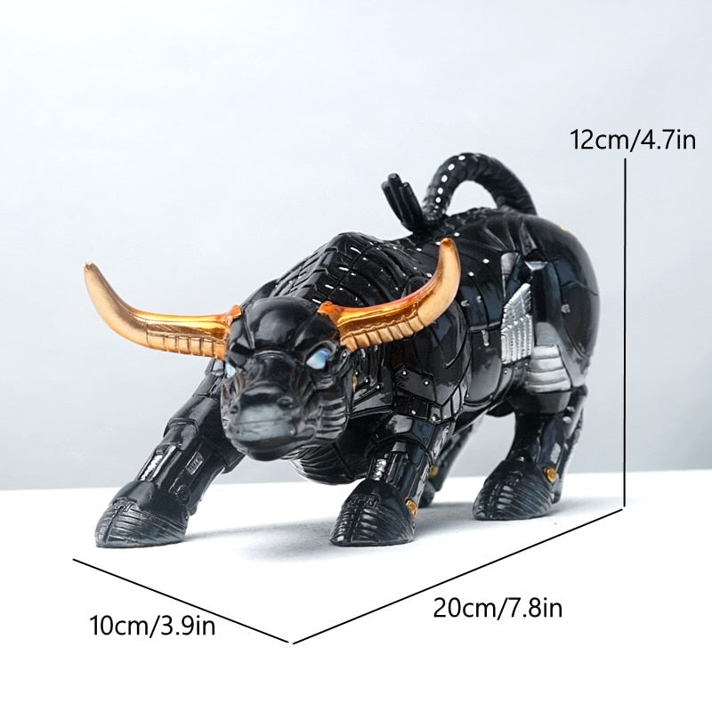 Vilead Abstract Bull Statue Geometric Cattle Sculpture Ornament Animal Figurines Morden Home Living Room Office Desktop Decor