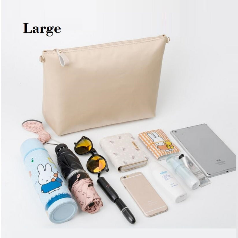 Nylon Bag Insert Organizer with Zipper Pockets Soft Light Perfect Purse Organizer To Keep Everything Neat Bolsa De Maquiagem