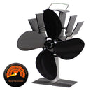 Black Fireplace 4 Blade Heat Powered Stove Fan komin Log Wood Burner Eco Friendly Quiet Fan Home Efficient Heat Distribution