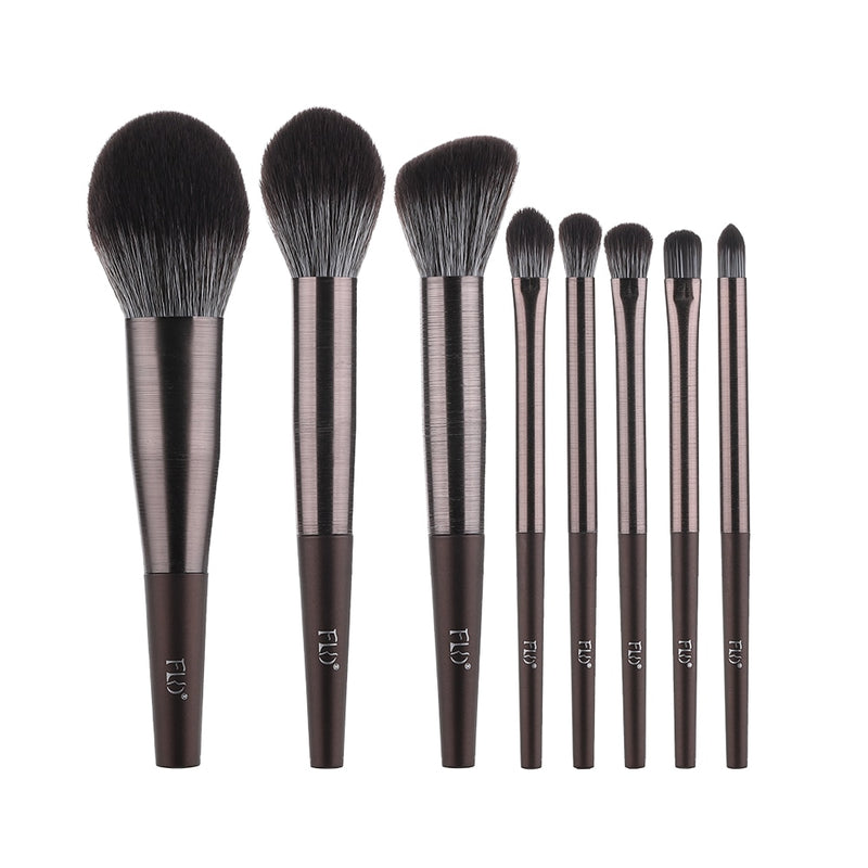 FLD 11/8pcs Natural Hair Green Makeup Brushes Foundation Powder Eyeshadow Eyebrow Brush Set Cosmetic Tool Profesional Maquillaje