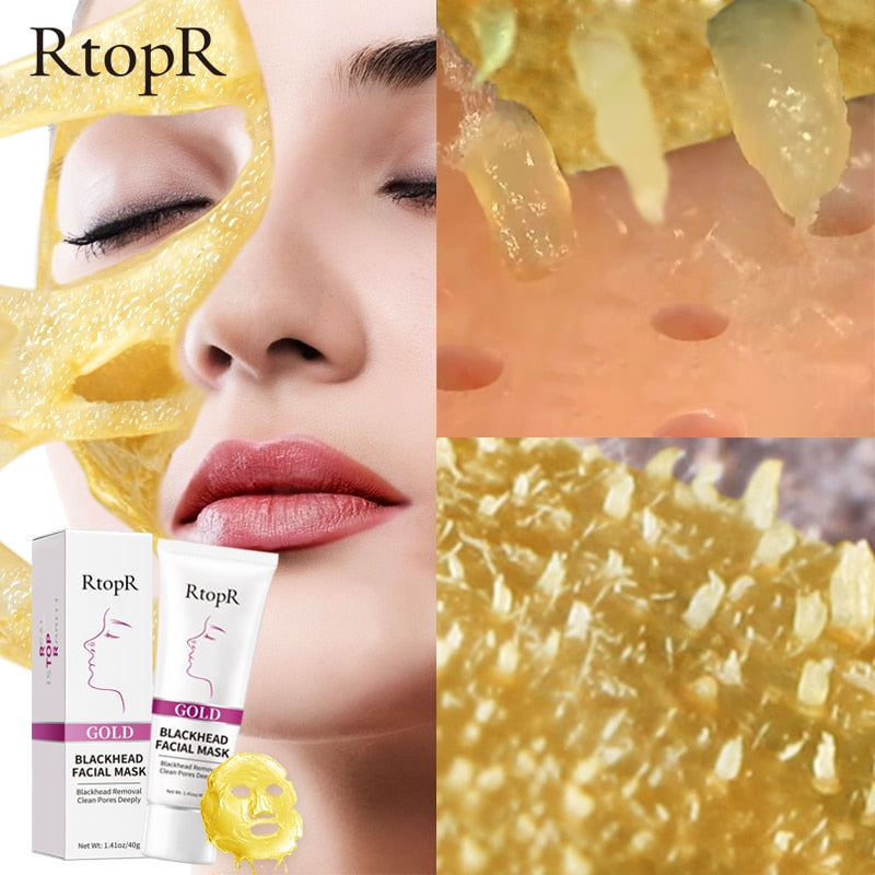 RtopR New Gold Remove Blackhead Gel Facial Pore Peeling Acné Tratamiento Nariz Limpieza profunda Cara Blanqueamiento Hidratante Golden mud