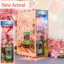 Cutebee DIY Bücherecke Miniaturen Regaleinsatz Buchstütze Puppenhaus Modell Roombox Bausatz Holz Bücherregal Spielzeug Geschenke 3D Haus