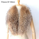 2020 Real Raccoon Fur Collar Warm Women Winter Blue Natural Fur Scarves Fashion Neck Warmer Femme