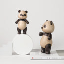 Figuritas de Panda de madera de lujo, escultura de madera en miniatura de Animal Original de calidad, adorno decorativo para el salón, regalo de cumpleaños, nuevo