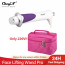 Microcurrent Face Lifting Wand Pro Skin Care Device Anti Aging Skin Tighten Warm Facial Massager Oxygen Injection Wrinkle Remove