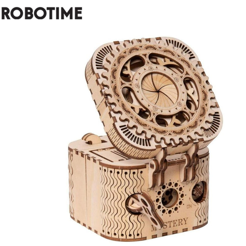 Robotime 123 stücke Kreative DIY 3D Schatzkiste Holzpuzzle Spiel Montage Spielzeug Geschenk für Kinder Teenager Erwachsene LK502