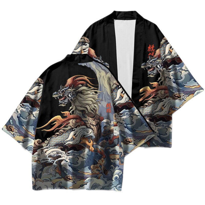 Primavera otoño japonés tradicional Haori Samurai Oriental Yukata ropa кимоно японский стиль ropa de calle diaria de alta calidad