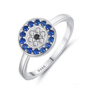 KALETINE Pure 925 Sterling Silver Rings For Women  Lucky Evil Eye Charm Blue CZ Finger Gold Rings Men Engagement Wedding Jewelry
