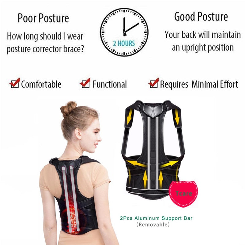Tcare Posture Corrector Back Posture Brace Clavicle Support Stop Slouching and Hunching Adjustable Back Trainer for Aldult Child