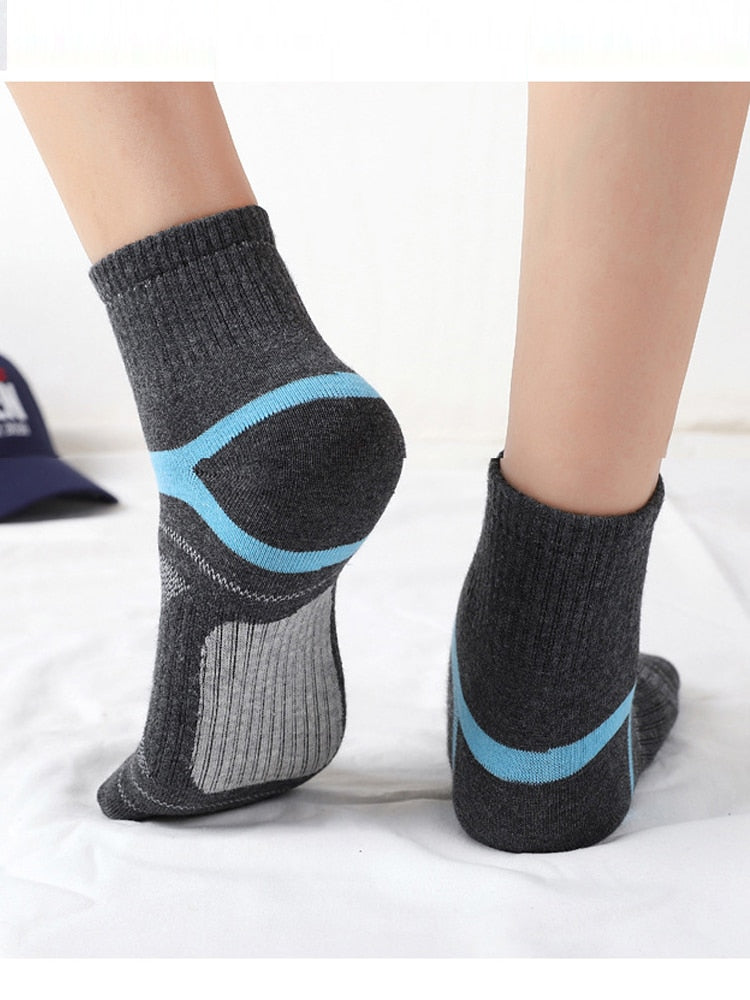 10PCS=5Pair High Quality Cotton New Autumn Men's Socks Running Winter Casual Breathable Active Socks Stripe Sport Socks EUR38-48