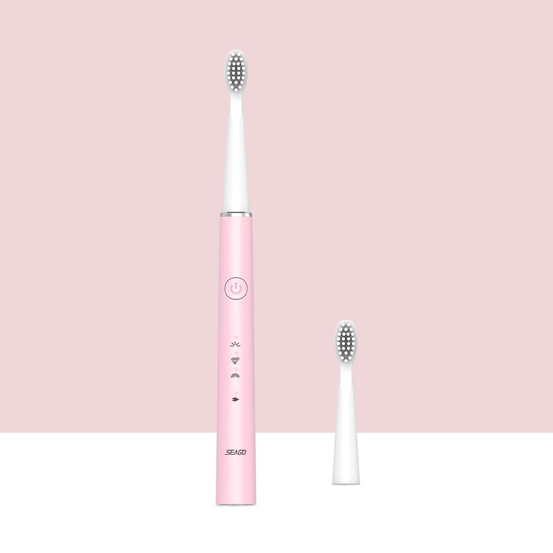 SEAGO Electric Toothbrush Sonic Rechargeable Travel Waterproof  Electronic Tooth 8 Brushes Soft Replacement Heads For Adult Gift