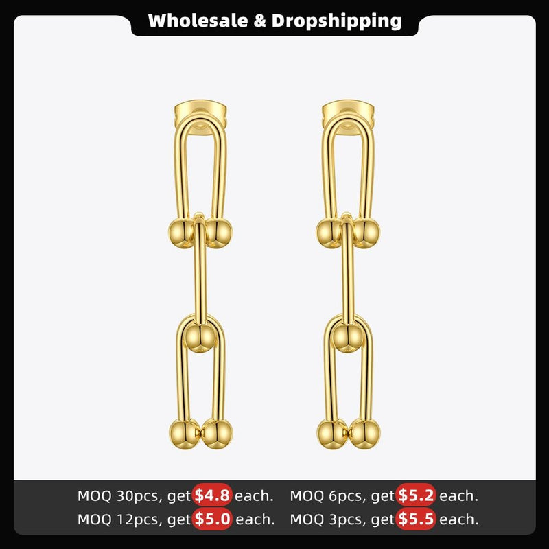 ENFASHION Hollow Link Chain Drop Earrings For Women Stainless Steel Bead Dangle Earings Fashion Jewelry 2020 Pendientes E201159