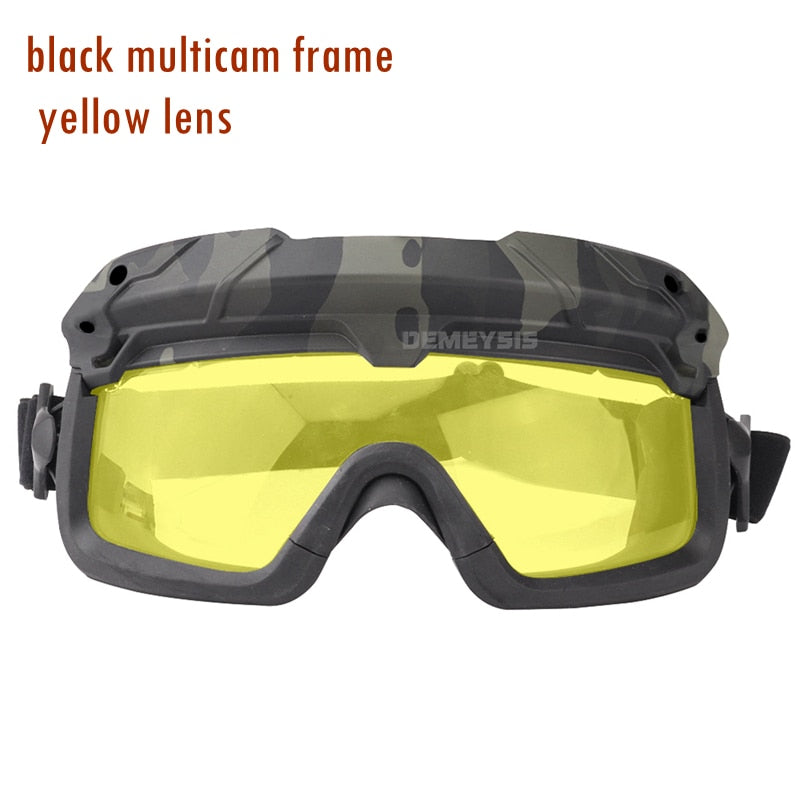 Tactical Airsoft Paintball Goggles Windproof Anti Fog CS Wargame Hiking Protection Goggles Fits for Tactical Helmet