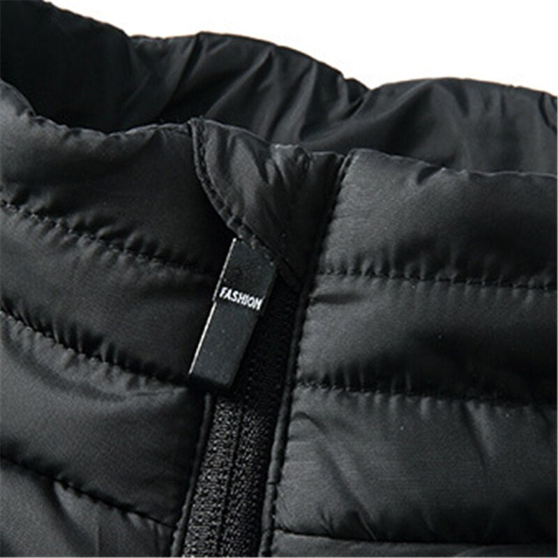 Chaleco de calefacción Veat a la moda para hombre, chaqueta de gran tamaño con carga USB inteligente, chaqueta de algodón de invierno con calefacción, chaleco cálido de invierno para hombre