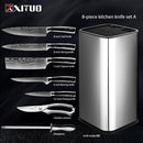 Juego de Chef de cocina XITUO, juego de 4-8 uds, cuchillo de acero inoxidable, soporte para cuchillos Santoku, cuchilla de corte de utilidad, cuchillos para pelar pan, tijeras