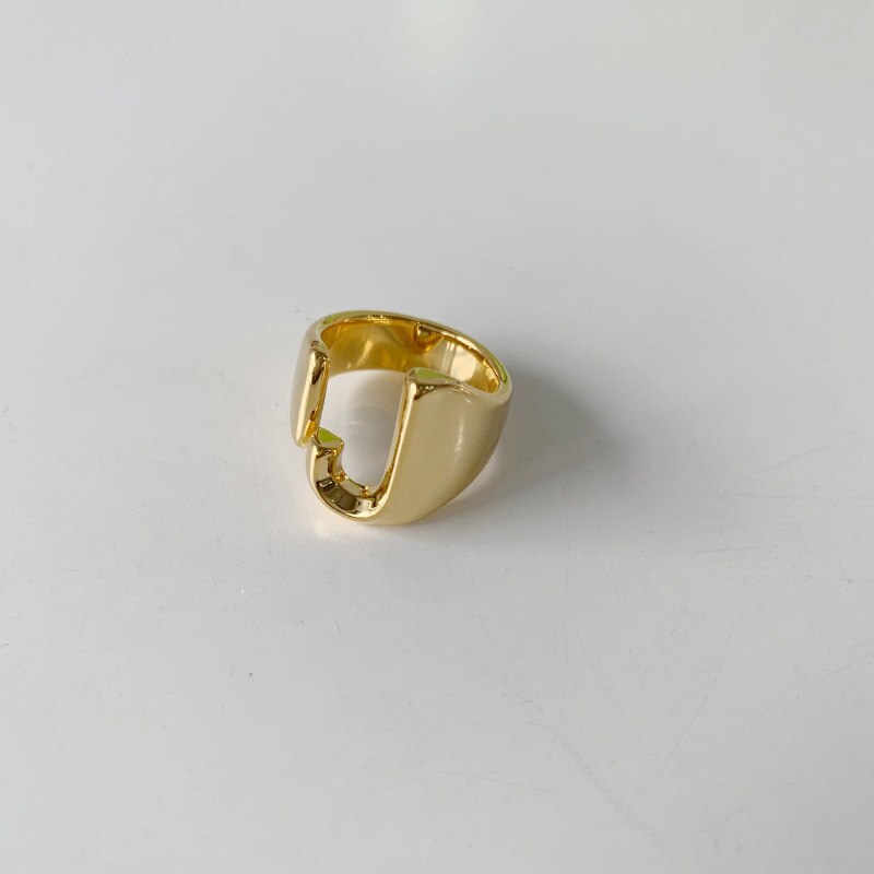 Foxanry 925 sello 26 anillos con letras en inglés para mujer moda Vintage Francia chapado en oro Irregular fiesta joyería regalos