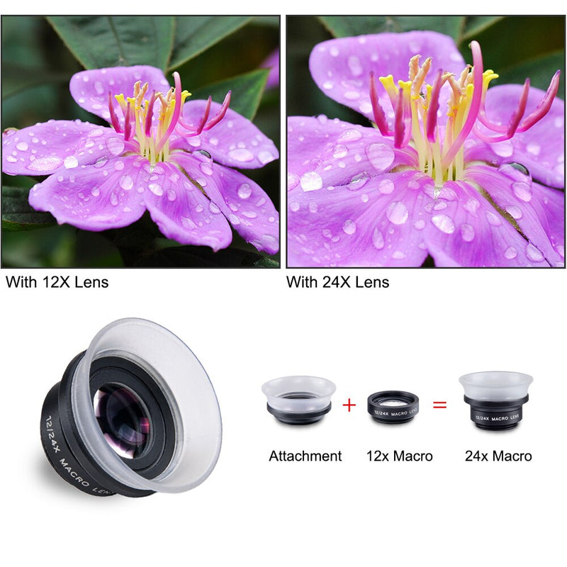 APEXEL Professional photography Macro Lens HD 12X-24X macro mobile phone lens for iPhone 6 7 Xiaomi Android IOS smartphone HD18X