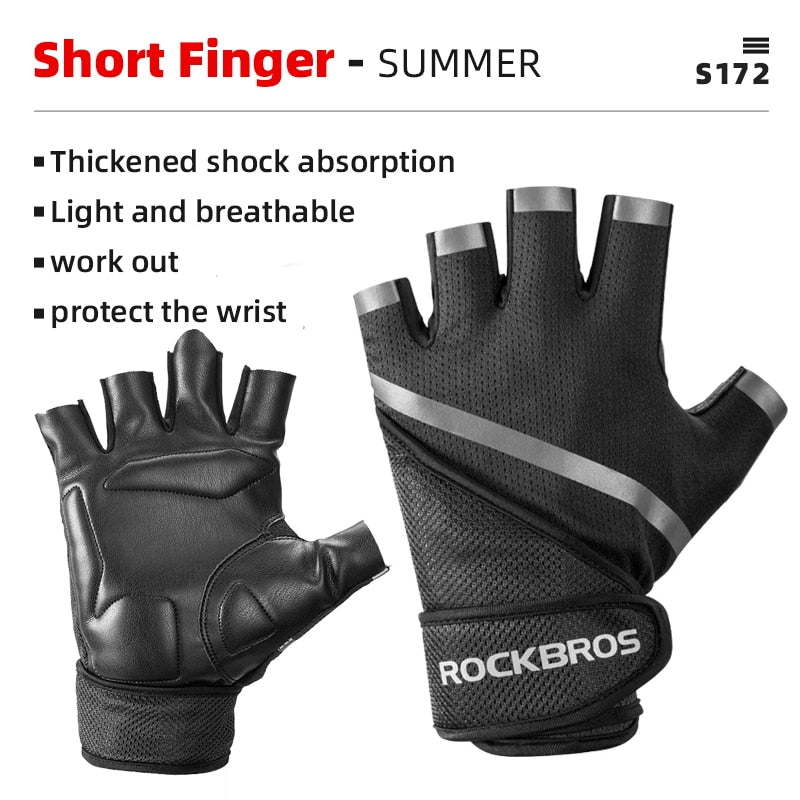 ROCKBROS Fahrradhandschuhe MTB Rennrad Anti-Schock Mountainbike Fingerlose Handschuhe Männer Frauen Atmungsaktiv Radfahren Sport Rutschfester Handschuh