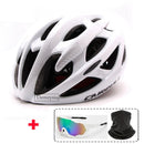 Men Women Road Bike Helmet with Sunglasses Ultralight Bicycle Racing Sports Helmets Adjustable Integrally-molded Cycling Helmet
