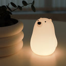 Cute Bear LED Night Light Decoracion Lampara De Noche Ddormitorio Baby Kids Bedside Lamp Silicone Touch Sensor Tap Control