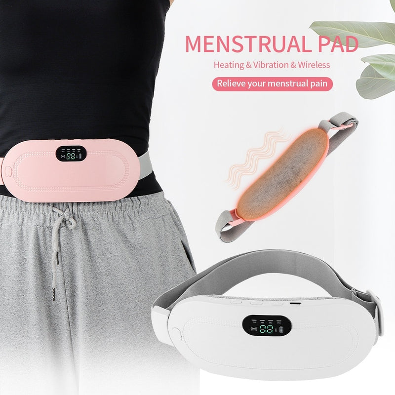 Lady Menstrual Heating Pad Warm Palace Belt Relieve Menstrual Pain Hot Compress Massager Uterus Cold Dysmenorrhea Relieving Belt