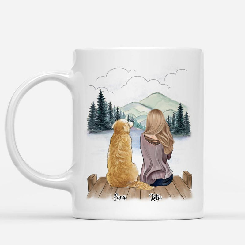 Couple and Dogs Man Women Personalized Mug Custom Made Stoneware Coffee Mugs Cups Gift for Family DIY 11/15Oz R2060