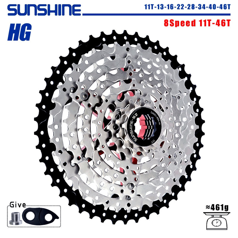 SUNSHINE Bicycle Cassette 8/9/10/11/12Speed Freewheel 32/36T/40T/42T/46T/50T/52T Sprocket HG Structure Flywheel For SHIMANO/SRAM