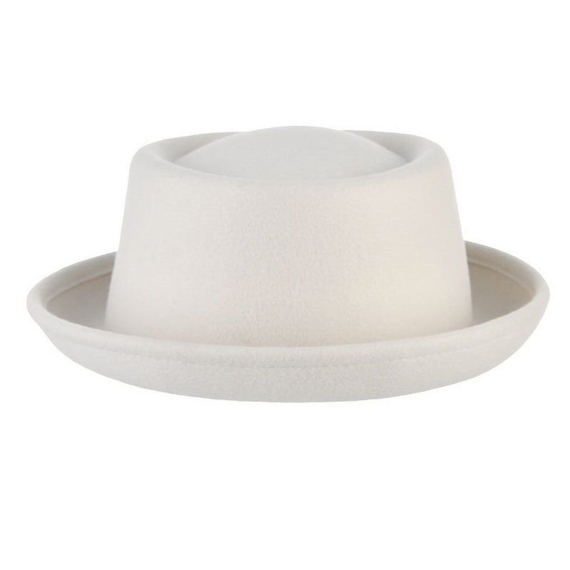 GEMVIE Classic 100% lana suave fieltro Pork Pie sombrero Fedora para hombres mujeres Otoño Invierno sombrero de lana visera curva hombres sombreros de vestir