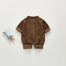 HoneyCherry  Autumn boy Treasure Baby Romper Frock Romper Casual One-Piece Suit Corduroy Romper baby boy clothes