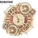 Robotime Zodiac Wall Clock TIME ART 3D Wooden Puzzle Model Building Block Kits  DIY Gift for Children Kid Adult Home Decor Clock
