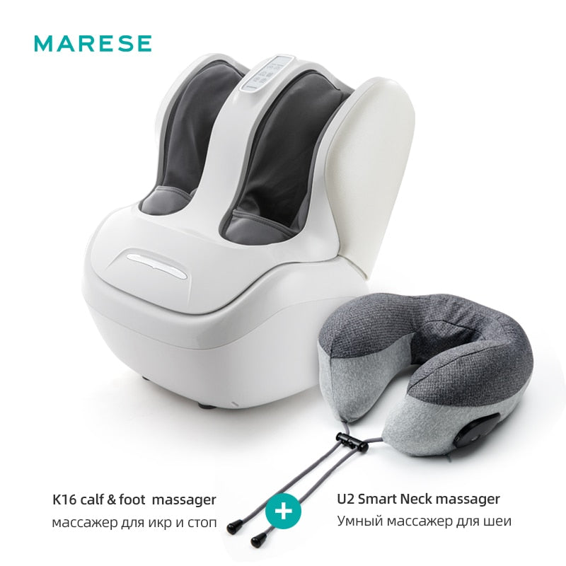 MARESE Electric Calf and Foot Massage Machine Vibration Shiatsu Air Compression Heat Rolling Kneading Leg Beauty Massager K16