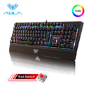 AULA RGB Gaming Mechanical Keyboard Blue Black Switch Wired Backlit Keyboard 104 Keys Anti-ghosting for Laptop Desktop PC Gamer
