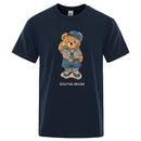 Cute Teddy Bear Salute Scoring Around Prints T Shirt Men Brand Tees Short Sleeve Retro Adult T-Shirt Summer Hip Hop T-Shirt